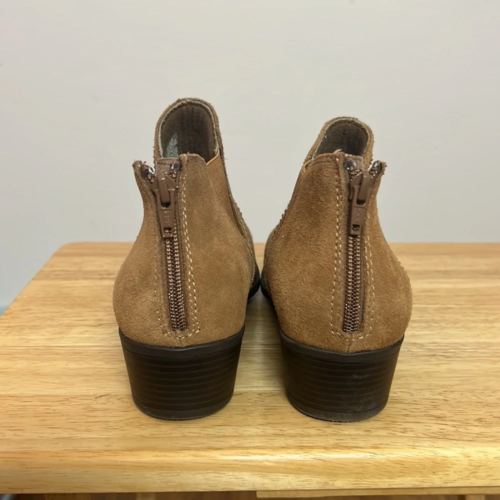 🌞Earth Spirit Raine Cowboy light brown suede leather booties Women size 11